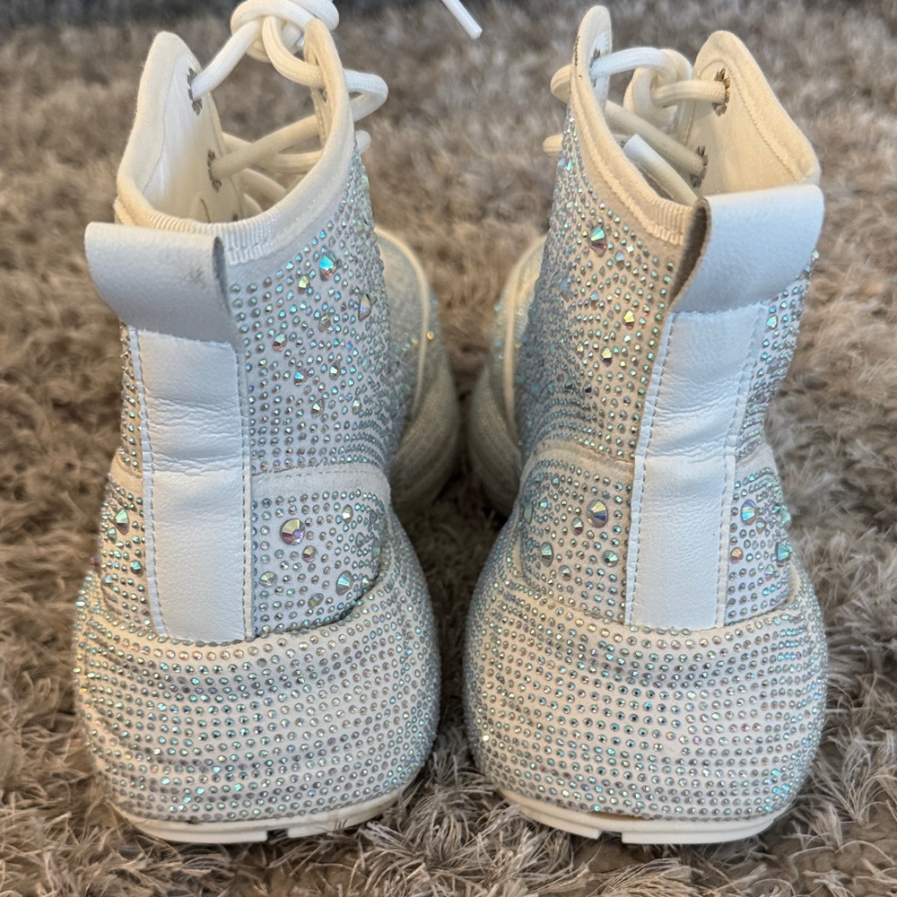 Women's White Rhinestone Boots - Picture 3 of 9